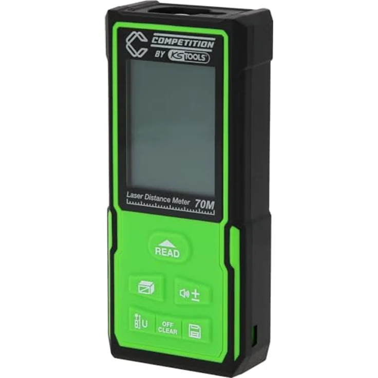 KS Tools 512.3000 COMPETITION Laser-Entfernungsmesser bis 70 m, LCD Display mit Hintergrundbeleuchtung, Winkelberechnung, Laserklasse 2 – Bild 3