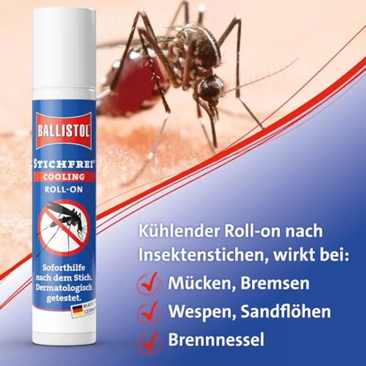 Ballistol Stichfrei Cooling Roll-On 10ml, Insektenstichheiler mit natürlicher Pflege und sofortiger Kühlung für empfindliche Haut – Bild 3