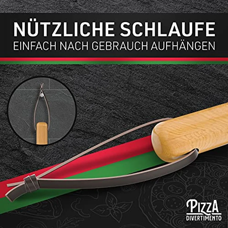 Pizza Divertimento Pizzaschieber Pizzaschaufel aus rostfreiem Aluminium (83 cm)- Praktisches & Robustes Gewinde Pizzaheber mit abgerundeten Kanten – Bild 7