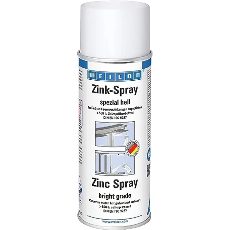 WEICON Zink-Spray spezial hell 400 ml, Rostschutzfarbe mit hitzebeständigem Korrosionsschutz