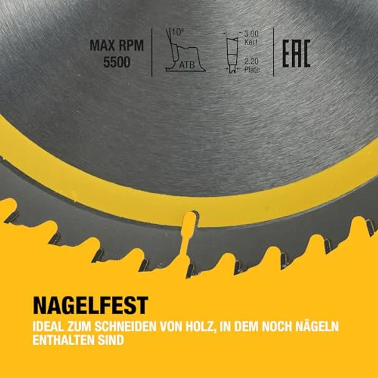 DeWalt Bau-Kreissägeblatt für Stationärsägen-Kreissägenblatt (250-30 mm 48WZ, universeller Einsatz und Querschnitte) DT1957 – Bild 5