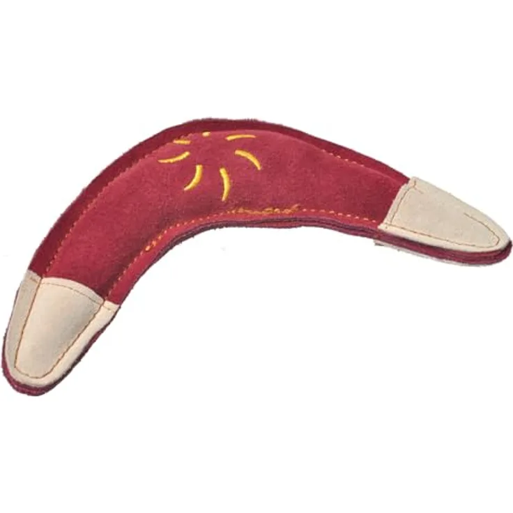 Aumüller Hundespielzeug aus Leder - Boomerang, dunkelrot