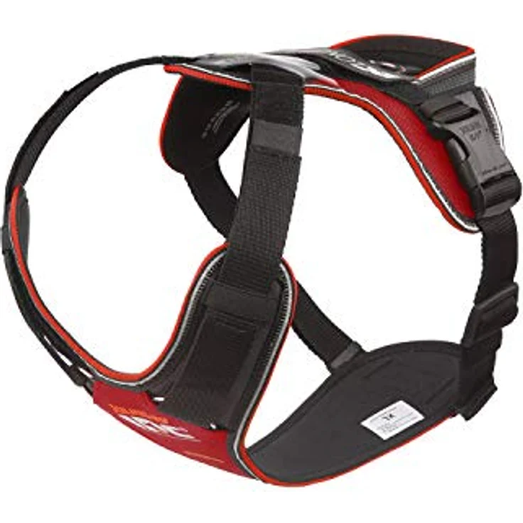 JULIUS K-9 IDC Longwalk Geschirr, Rot-Grau, Größe: XL, mit innovativem DuoFlex-System – Bild 1