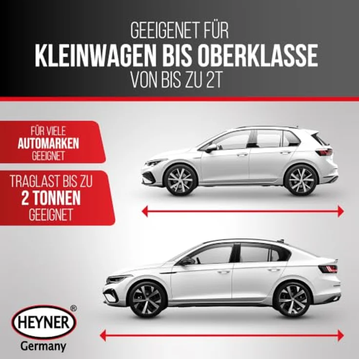 HEYNER® Scherenwagenheber MultiLift L PRO 2 t für VW ID.7 Gen 1 (2023–) – runder Sattel, 360° Gummiauflage, Hub 125–470 mm, 17 mm Ratsche, Standfuß 30×8 cm, bis −50 °C – Bild 5