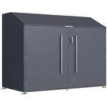 Westmann Linea Fahrradgarage Metall für 4 Fahrräder, abschließbar, mit Doppeltür & Deckel, Gasdruckfedern, 200x100x154 cm, pulverbeschichtet, Anthrazit