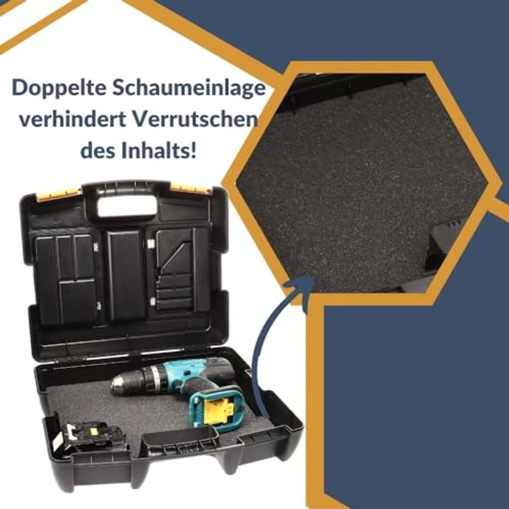 GarPet Werkzeugkoffer Kunststoff universal Schaumstoffeinlage, integrierte Sortimentsfächer - blau – Bild 5