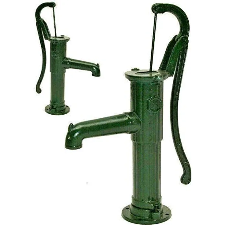 D&L Schwengelpumpe Gusseisen Grün, robuste Handpumpe mit Rückschlagventil, max. Ansaughöhe 7 Meter