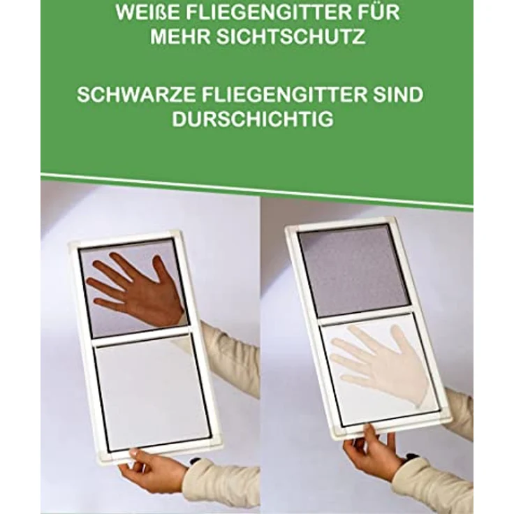 DILUMA Fliegengitter für Fenster 130 x 150 cm, schwarz-anthrazit, anpassbar, inklusive Klebeband, Set 5 – Bild 4