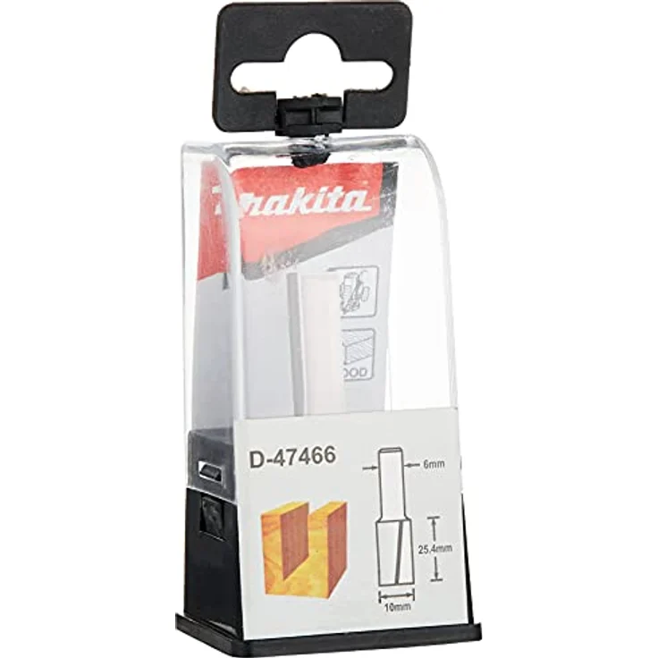 Makita D-47466 Nutfräser, zweischneidig, Ø 10 mm Fräser, 25,4 mm Arbeitslänge, Ø 6 mm Schaft – Bild 2