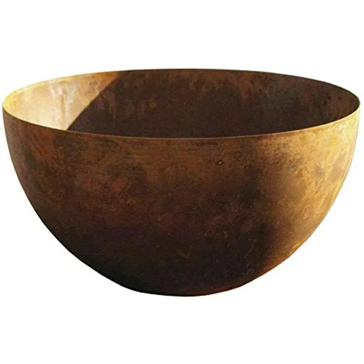 Rostige Schale Rund (Halbkugelschale) - Große Dekoschale: Ø 50cm - Wetterfest & Frostsicher - Metall/Edelrost/Rost - Rostschale/Metallschale zur Dekoration im Garten/Gartendekoration