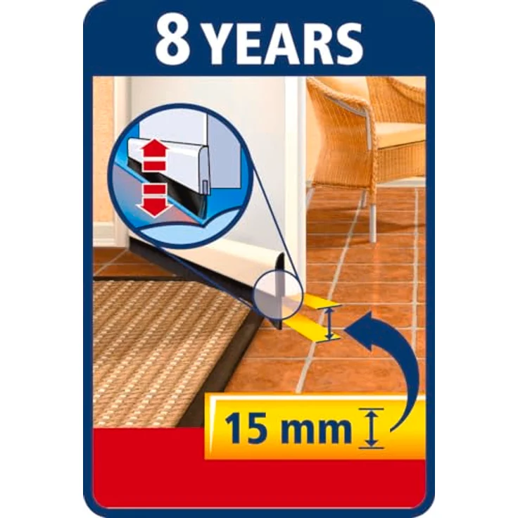 tesa Tür-Dichtung 5405 weiß bis 15mm Spalte f.unebene B – Bild 2