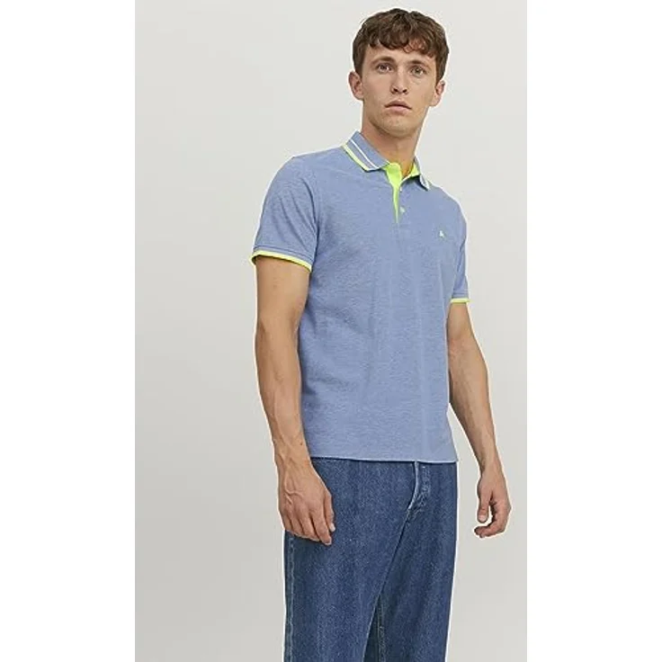 Jack & Jones Poloshirt in Bright Cobalt/S, Größe L, aus 100% Baumwolle – Bild 3