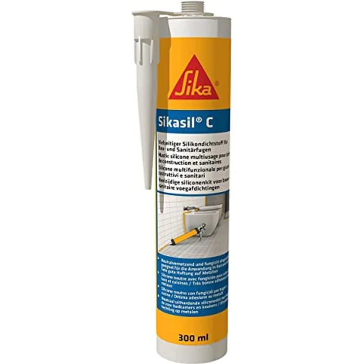 Sika Dichtstoff Sikasil C Transparent - ideal für Sanitär- und Baufugen - nicht korrosiv - geruchsarm - 300 ml