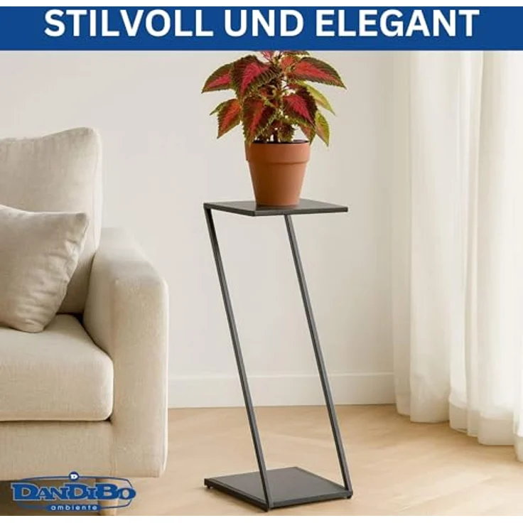 DanDiBo Blumenständer Metall Z-Form, 80 cm, schwarz, stabil und platzsparend, höhenverstellbare Gummifüße – Bild 7