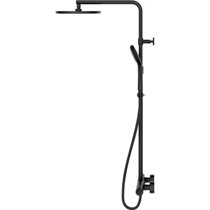 Keuco Duschsystem PLAN BLUE AP, Thermostat-Brausemischer mit schwarzer Kopfbrause, höhenverstellbar, Sicherheitsverriegelung 38°C, 250 mm rund – Bild 4