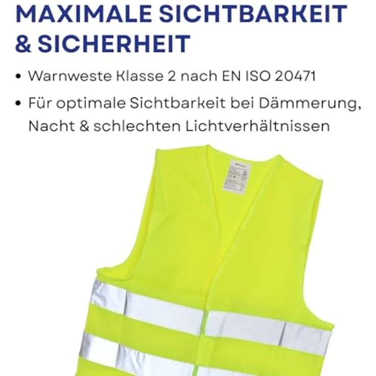FIRST AID ONLY® unisex Warnweste neongelb, reflektierend und TÜV-geprüft, Einheitsgröße – Bild 2