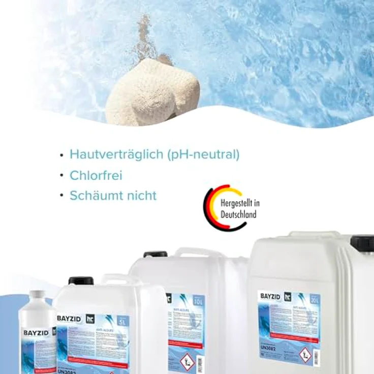 15 x 1 Liter BAYZID Algenvernichter für Pools in Flaschen – Bild 5