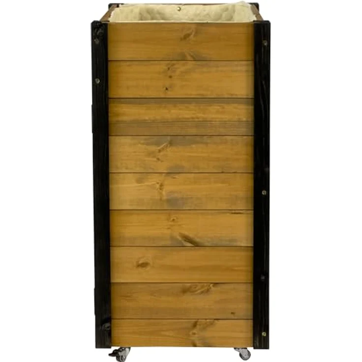 dobar® Rollbares Hochbeet mit Staufach inkl. Schafswolle Gr. L - 60 x 40 x 80 cm - Schwarz-Braun – Bild 3
