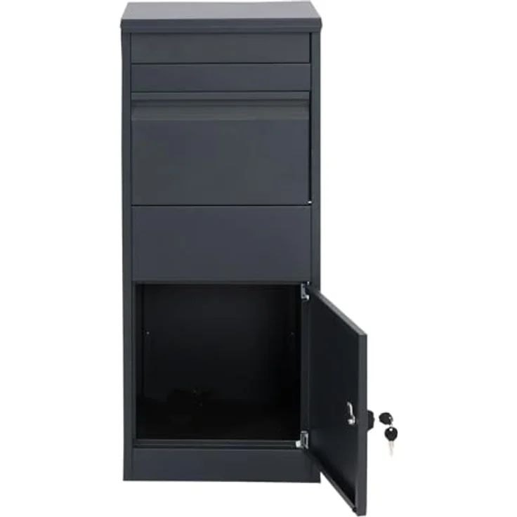 PROREGAL Paketkasten HxBxT 102x41x38cm, große Paketbox in Anthrazit mit sicherem Zylinderschloss und großem Fassungsvermögen für Briefe und Pakete – Bild 4