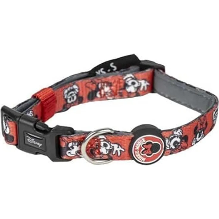 CERDÁ Premium-Hundehalsband von Minnie Maus, Rosa, Größe M-L, Klickverschluss, 3D-Design, aus Polyester, Originalprodukt, entworfen in Spanien