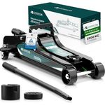 CARGOVA CargoVA® Hydraulischer Wagenheber 2,5T, Rangierwagenheber mit 2 Gummiauflagen, flach, für PKW, Hubhöhe 85-380 mm