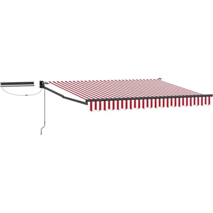 vidaXL Elektrische Markise Rot und Weiß, ausziehbar 3 x 2,5 m – Bild 1