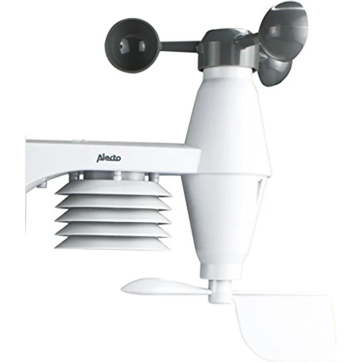 Alecto WS-4800 Funk Wetterstation mit großem Display. Misst die Temperatur, Windgeschwindigkeit, Luftdruck, Luftfeuchtigkeit und Niederschlagsmenge. Außensensor mit bereich von bis zu 100 M. – Bild 4