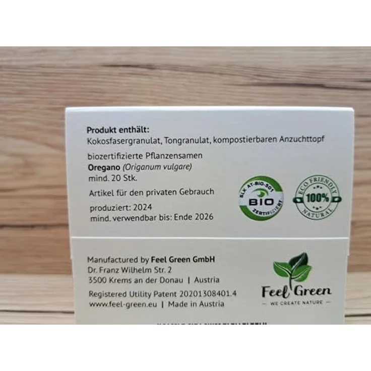 Feel Green Ecocube Oregano, Bio Samen Anzuchtset im Holzwürfel, 100% Eco Friendly, Made in Austria – Bild 2