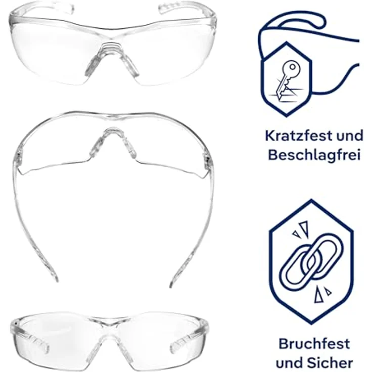 Dräger Schutzbrille X-pect 8320 | Leichte Sicherheitsbrille mit großem Sichtfeld | Für Baustelle, Werkstatt, Fahrrad-Fahren, Joggen | Klar, Kratzfest und beschlagfrei | 1 St. – Bild 2