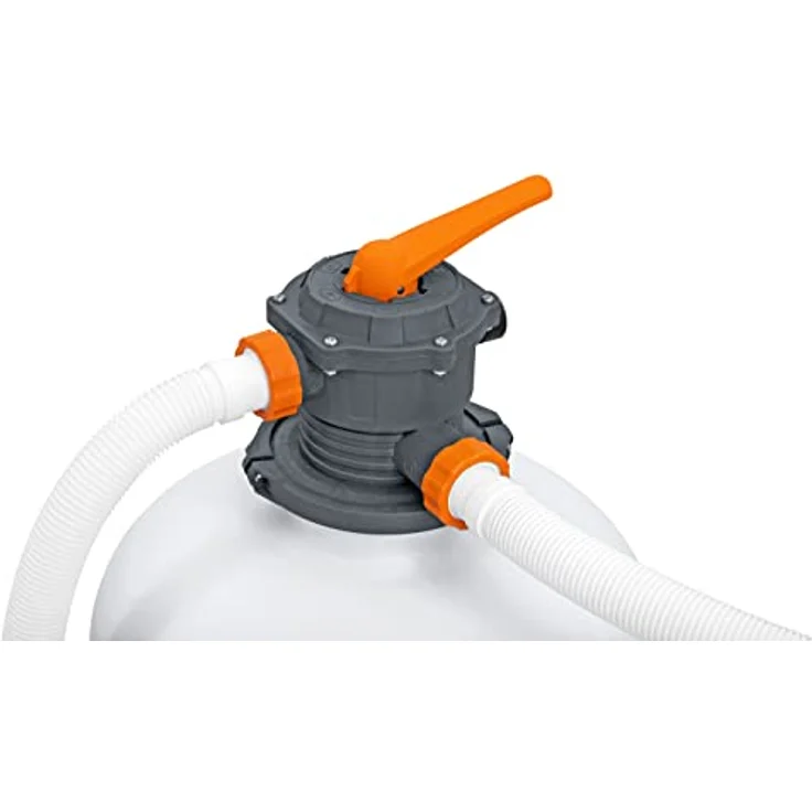 Bestway Flowclear Sandfilteranlage, 11.355 l/h Umwälzleistung, geeignet für Pools bis 64.000 l, rostfreier Tank, integrierte Zeitschaltuhr – Bild 8