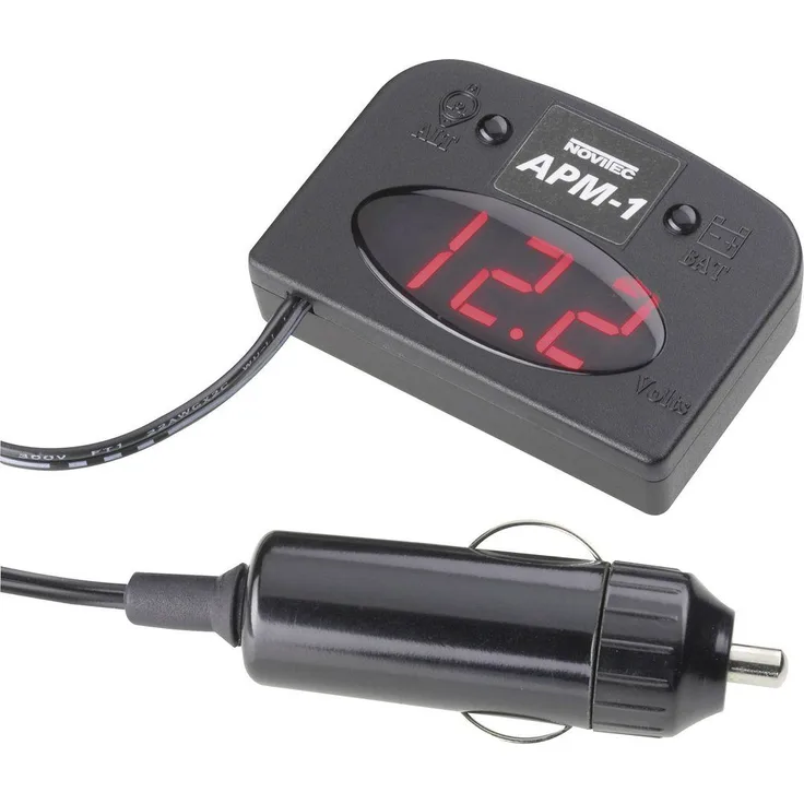 voelkner selection Batterietester Novitec APM-1 Kfz-Spannungsmesser 12 V, Betrieb über 12 V Zigarettenanzünder und Überwachung der Lichtmaschine