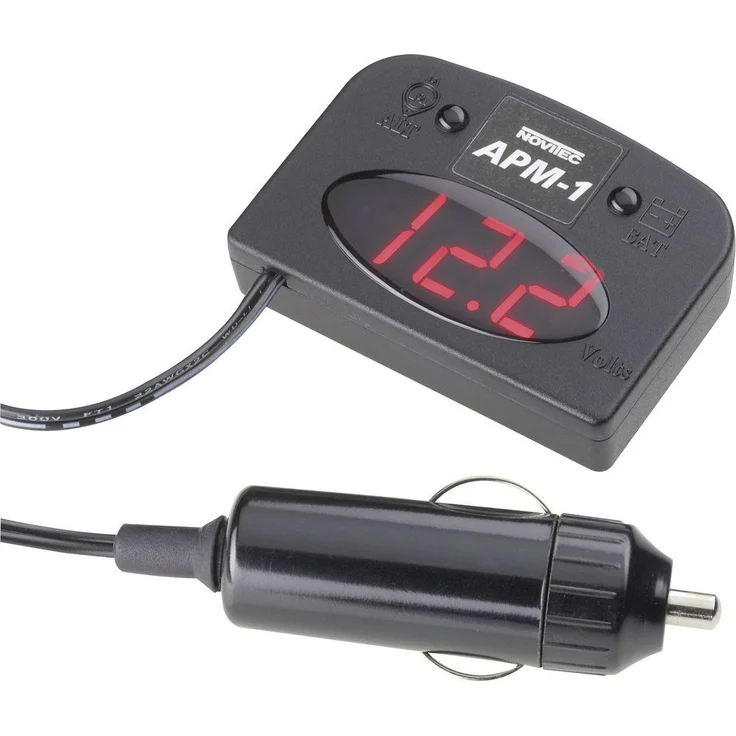 voelkner selection Batterietester Novitec APM-1 Kfz-Spannungsmesser 12 V, Betrieb über 12 V Zigarettenanzünder und Überwachung der Lichtmaschine
