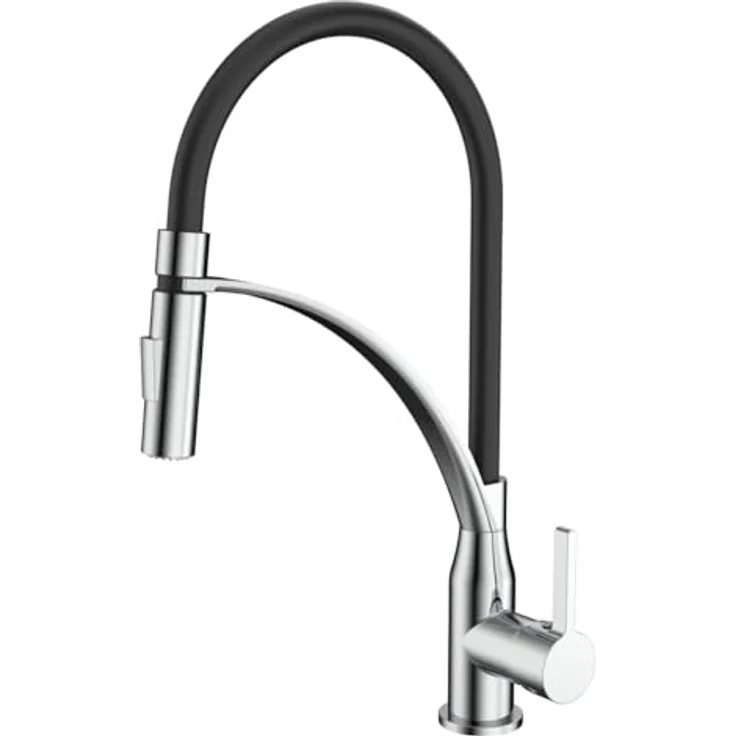 Primaster Küchenarmatur Neuss, verchromt mit Handbrause und wassersparender Eco-Click-Funktion, silber – Bild 6