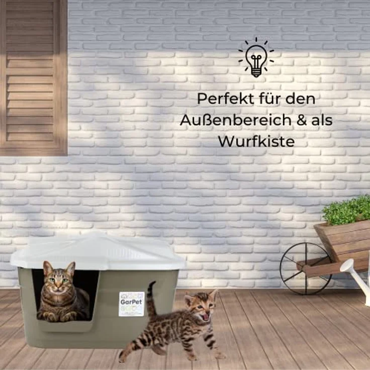 GarPet Katzenhütte Katzen Höhle Haus Bett Tier Korb Indoor Outdoor Wetterfest Kunststoff Drinnen Draußen, langlebig und leicht zu reinigen – Bild 3