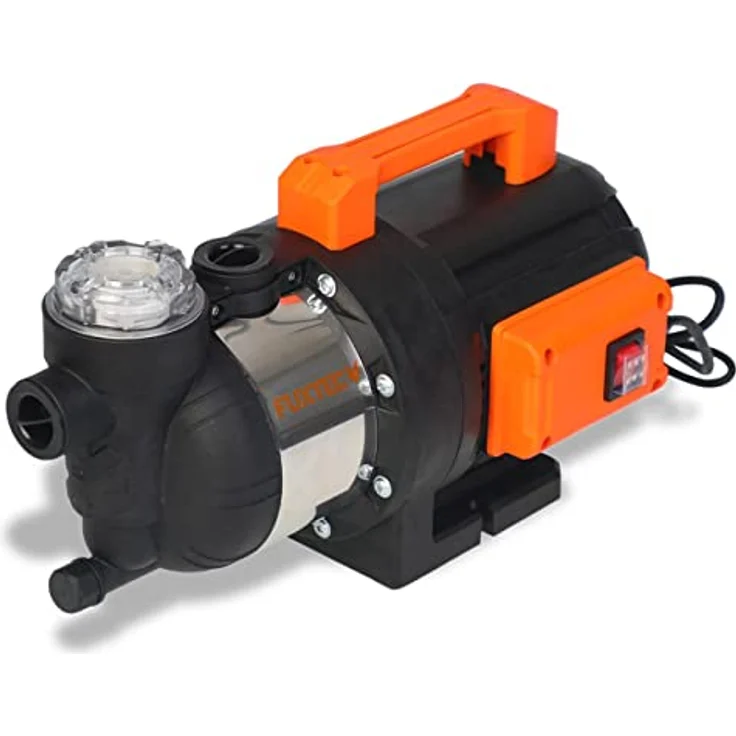 FUXTEC Gartenpumpe FX-GP1200N, 1200 Watt, 4800l/h, Förderhöhe bis zu 48m, 4,8bar, für Klar- und Regenwasser – Bild 1