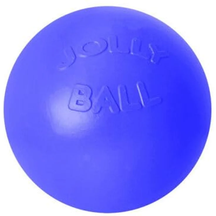 Holland Animal Care Jolly Push-n-Play Ball, unverwüstliches Hundespielzeug aus beissbeständigem Polyethylen, blau – Bild 8