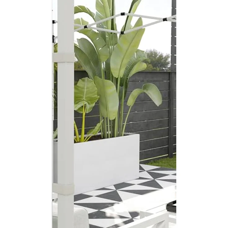 Outsunny Pavillonseitenteil, 2er Set Seitenplanen mit Fenster und Tür, 295x195 cm, für 3x3m oder 3x6m Faltpavillons, Oxford, Weiß – Bild 9