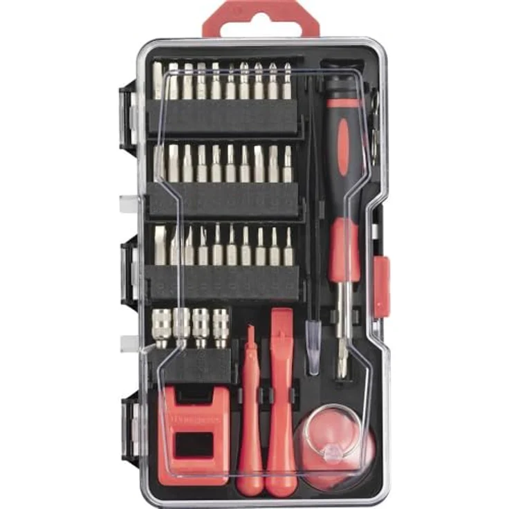 Toolcraft TO-9610683, 79-teiliges Werkzeugkoffer-Reparaturset für Heimwerker und Elektronikgeräte mit praktischem Werkzeughalter – Bild 1