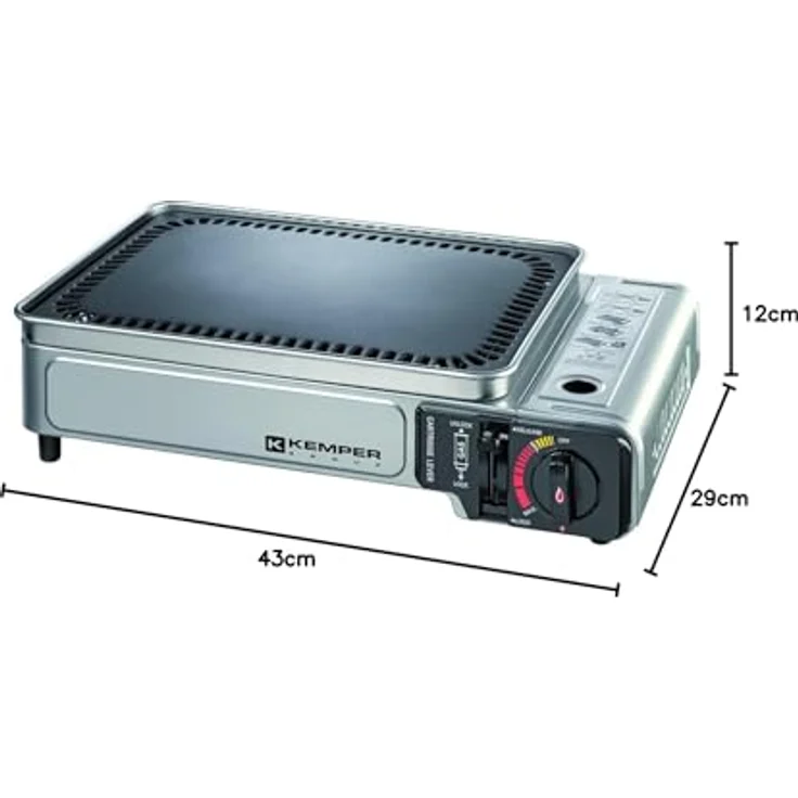 Kemper Gasgrill, tragbar, 2300 W, antihaftbeschichtet, inkl. Transportkoffer – Bild 5
