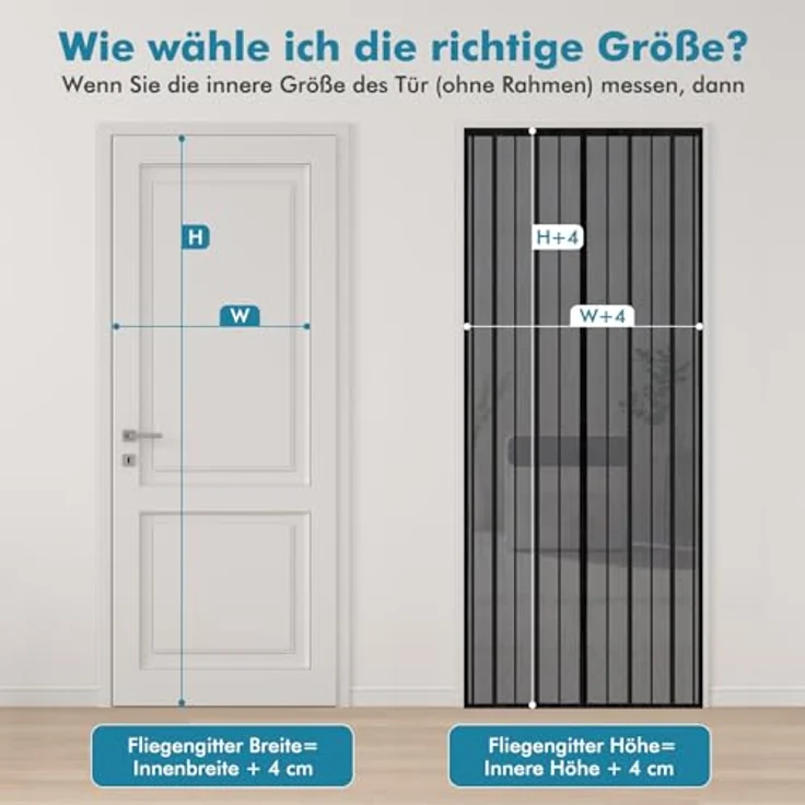 Sekey Magnet Fliegengitter Balkontür, Insektenschutz Vorhang mit Geräuschdämpfung, ohne Bohren, 100x225cm, Schwarz – Bild 5