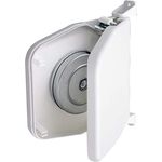 Schellenberg 50151 Rolladen Gurtwickler Aufputz aufklappbar, System Mini, 180° schwenkbar, Lochabstand 15,5 cm Aufschraubwickler kann geöffnet werden, Weiß