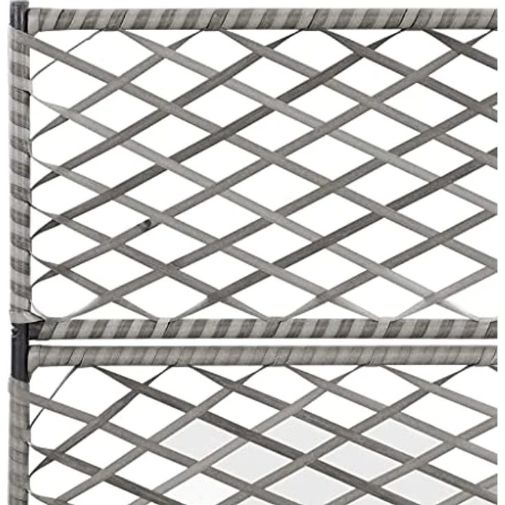vidaXL Hochbeet mit Rankgitter 3 Töpfe 83×30×130cm Poly Rattan Grau – Bild 5