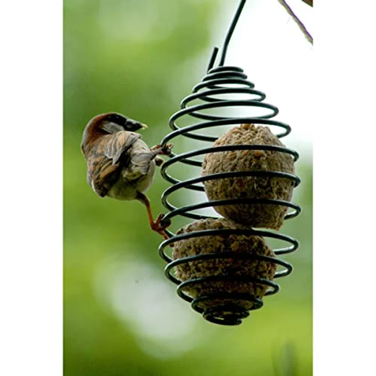 dobar® 11050 Meisenknödelhalter - Futterspirale für Meisenknödel - Vogelfutterspender aus Metall - Futtersäule für Wildvögel für Garten/Terrasse/Balkon - Ø 7,5 x 11 (26,5) cm - Grün – Bild 5