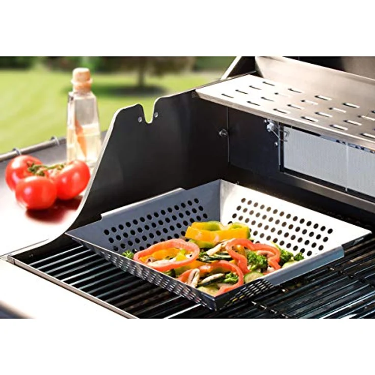 SANTOS Gemüsekorb XL / Grillwok Edelstahl, 30,5 x 30,5 cm – Bild 11
