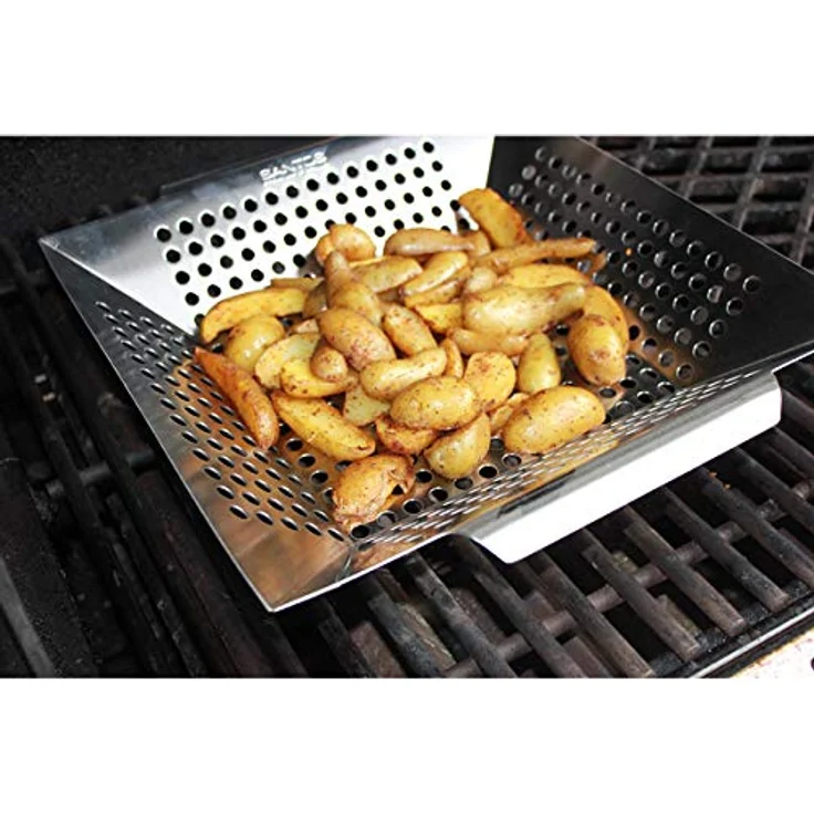 SANTOS Gemüsekorb XL / Grillwok Edelstahl, 30,5 x 30,5 cm – Bild 13
