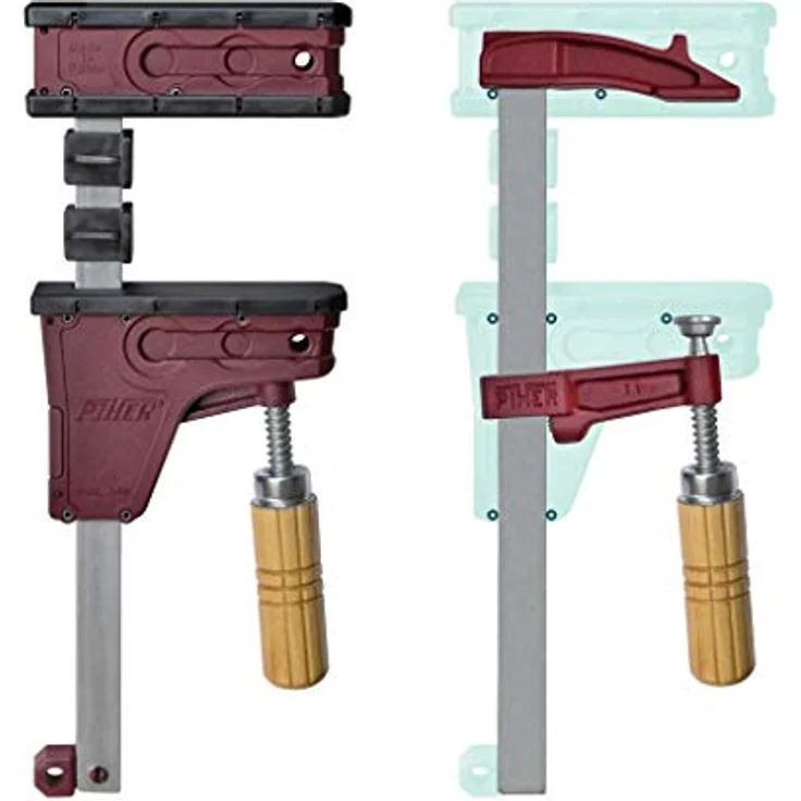 Piher Parallelzwinge, Korpuszwinge PRL400, 80cm, Spannkraft 400kg – Bild 3