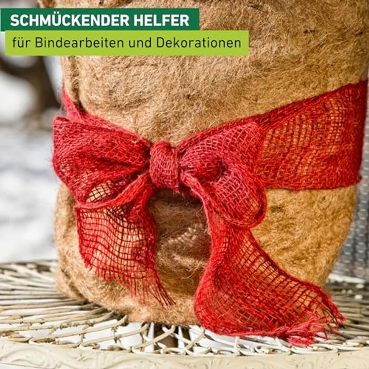 Windhager Jute-Wickelstreifen , 10 cm x 25 m, rot 05852 – Bild 3