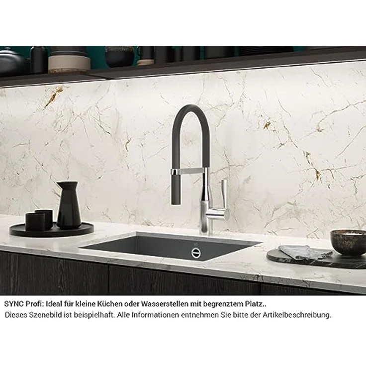 Dornbracht Küchenarmatur (1-St) 33865895-00, Einhebelmischer mit hochglänzender Oberfläche, schwenkbarem Auslauf und Antikalk-System – Bild 4