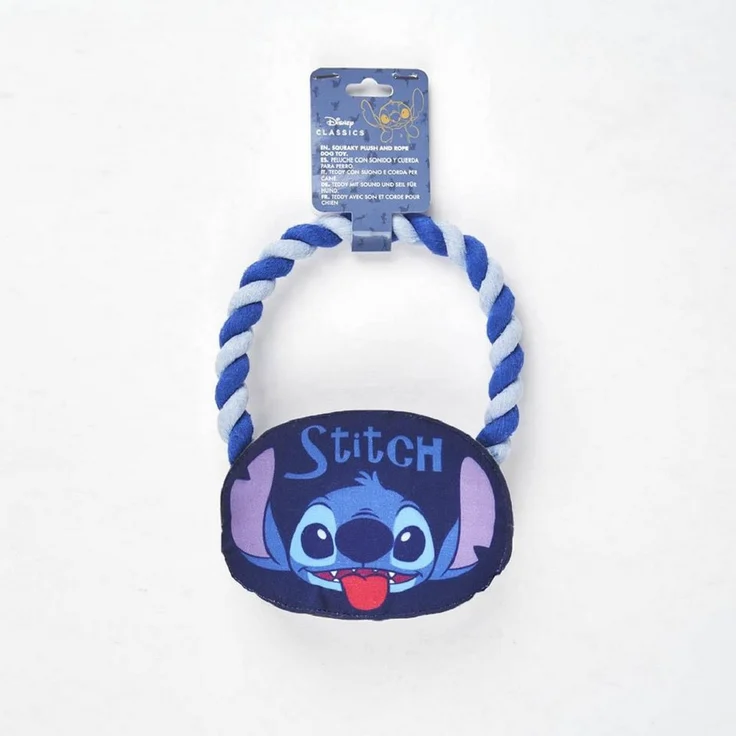 Lilo & Stitch Kauspielzeug, Hundespielzeug mit Quietschplüsch und Zerrseil, 24 cm hoch, 18 cm breit