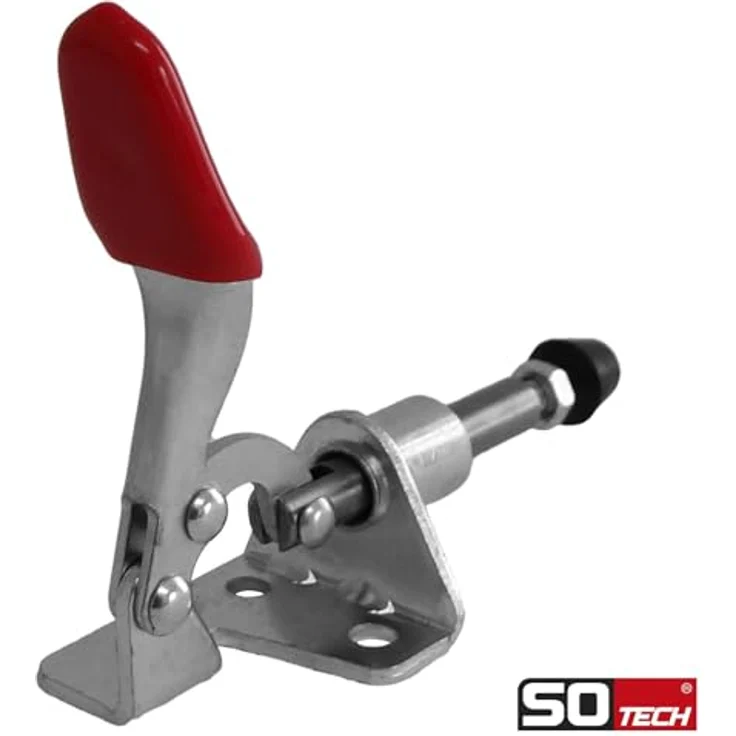 SO-TECH Kniehebelspanner Kniehebelklemme, Haltekraft 45 kg, 2 Stück, rot – Bild 4